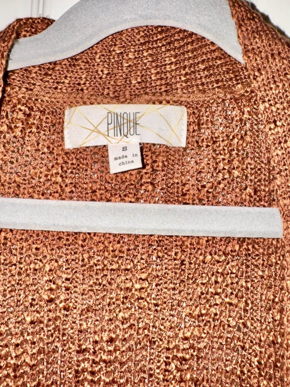 Pinque Metallic Copper Knit Cardigan